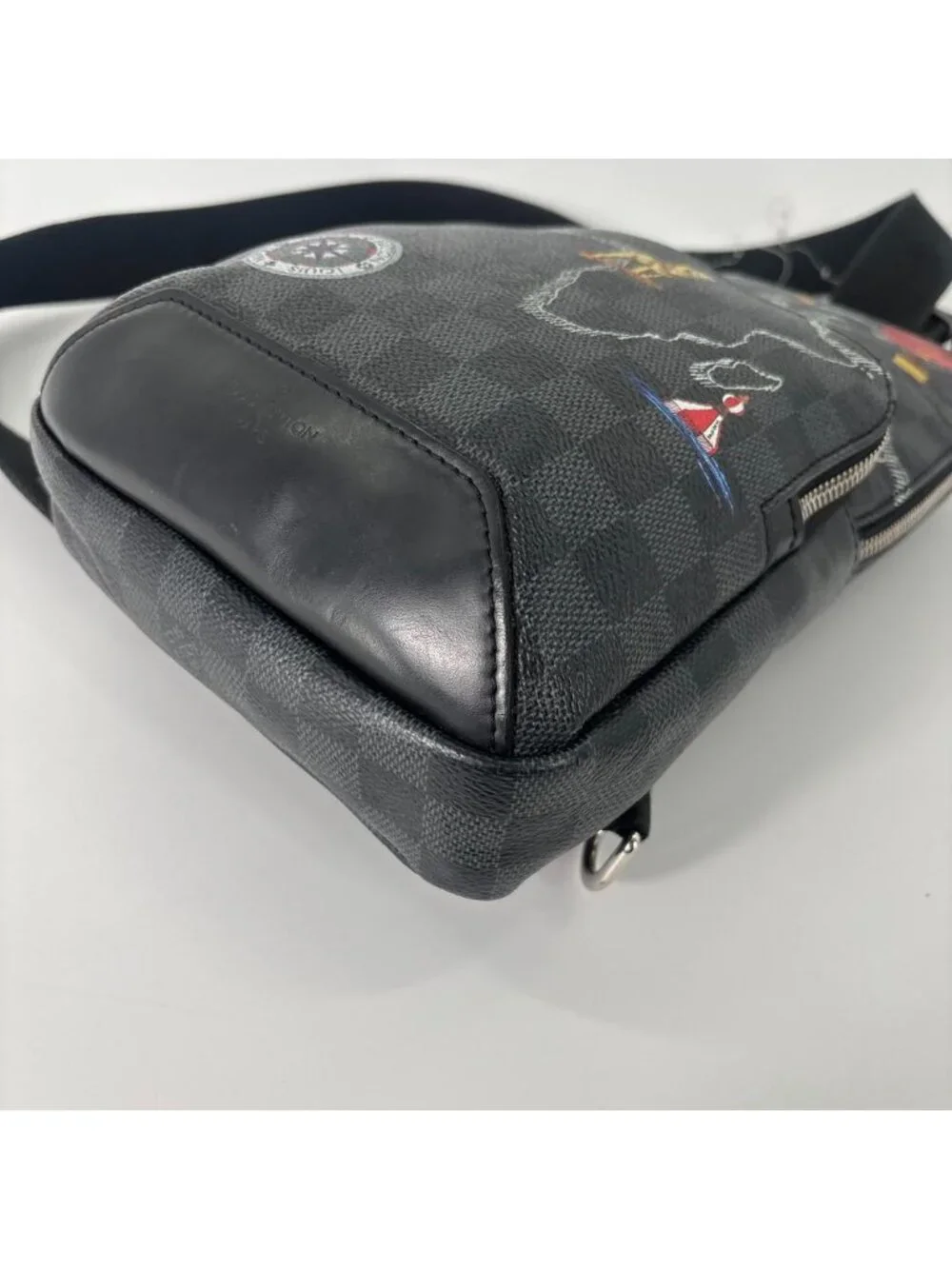 Louis Vuitton Super Damier Graphite Sling Bag Black